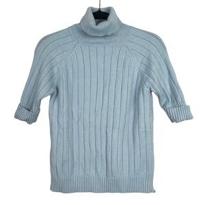 FX Blue Ribbed Turtleneck Sweater Approx XS